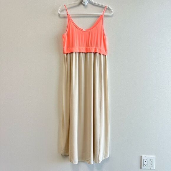 Wilfred Dress Size XS Bisous Silk Maxi Womens Sleeveless Pink Off-White Aritzia - Picture 1 of 8